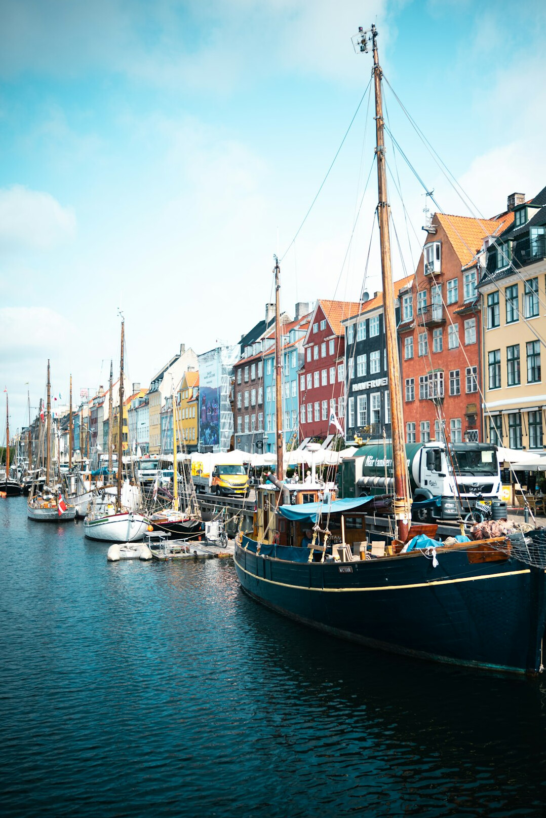 Colorful harbor houses in Nyhavn, Copenhagen, Denmark